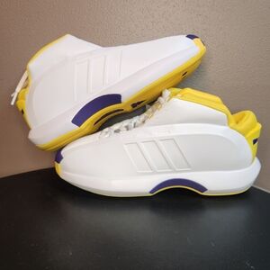 Adidas Crazy 1 Sz 9.5 New Lakers Kobe Basketball Shoes White/Yellow/Purple